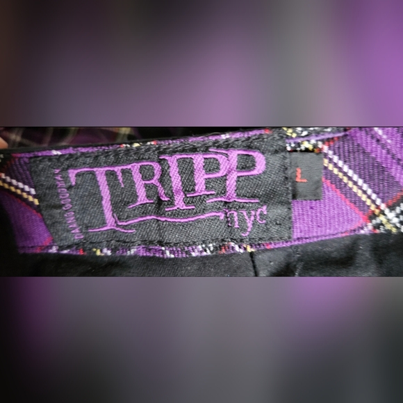 Vintage Tripp NYC Purple Plaid Mini Skirt with Pockets NWOT Y2K - Picture 3 of 5